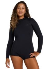 Billabong Spring Fever 2mm LS Backzip Shorty Women Wetsuit